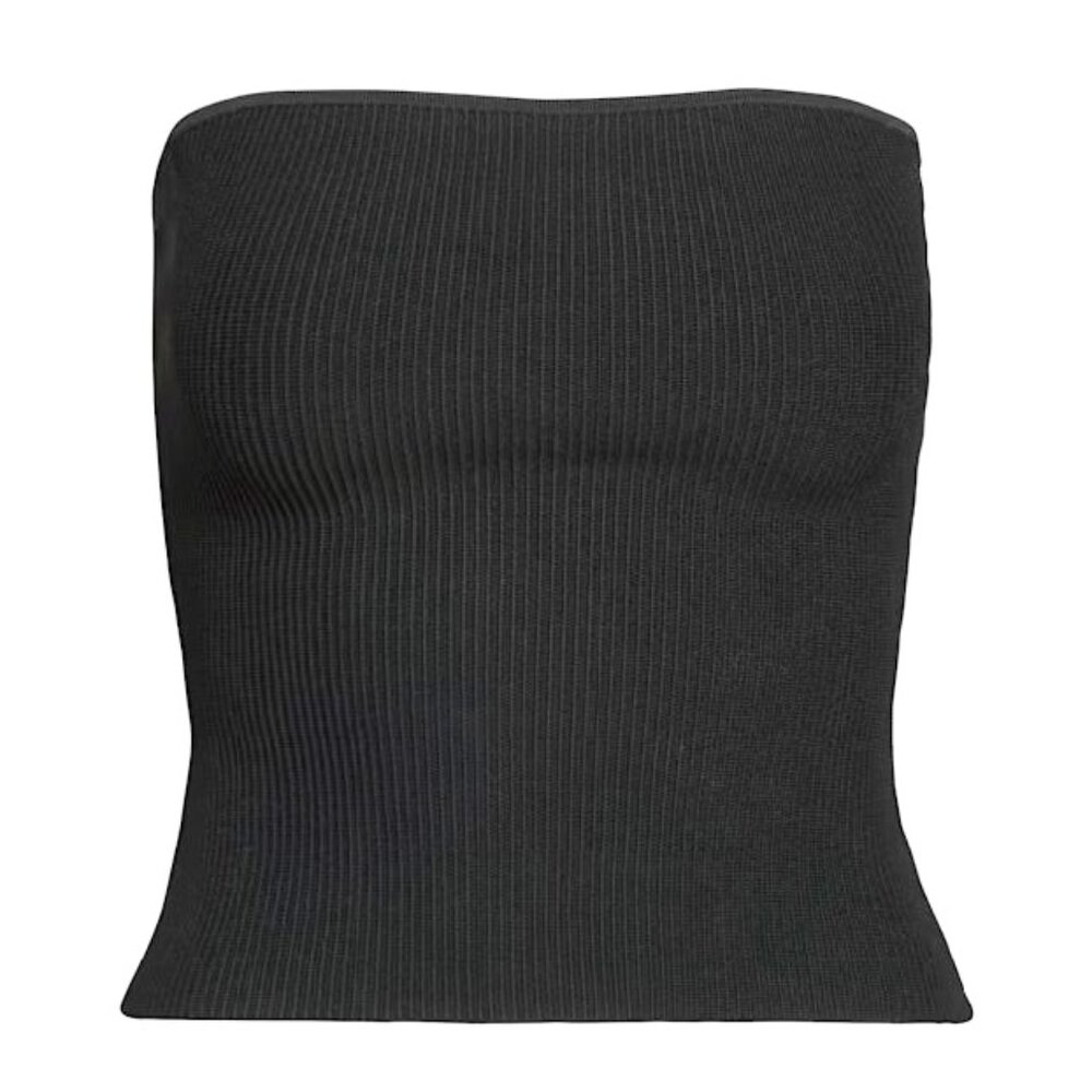 Babaton Black Ribbed Strapless Tube Top